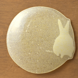 【ガラス】動物小皿2 白ウサギ 黄色 4枚目の画像