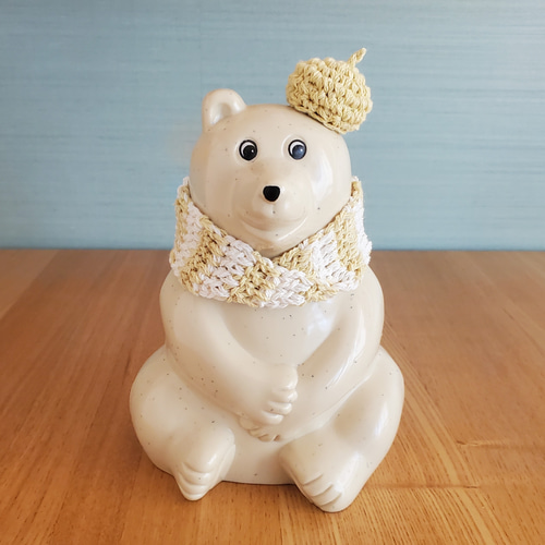 ベレー帽＆スヌード(しろくま貯金箱用小物) その他インテリア雑貨 mica  