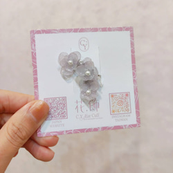 本物のあじさいの花びらで作るイヤーカフ  ３連と１連選べます 1枚目の画像