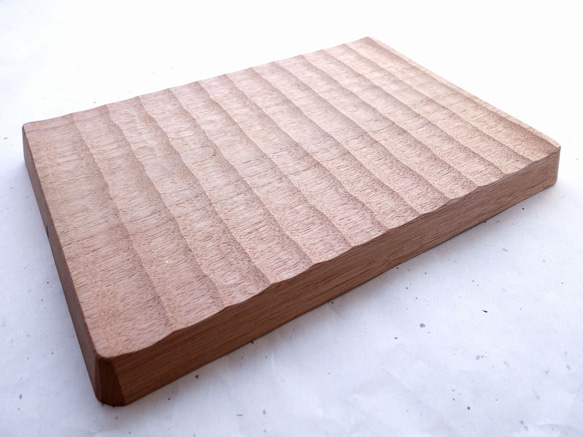 我谷盆 胡桃 30×21×2.5cm ナチュラル お盆 トレイ 木地盆 折敷 5cm