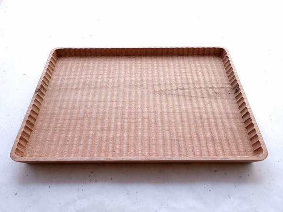 我谷盆 胡桃 30×21×2.5cm ナチュラル お盆 トレイ 木地盆 折敷 5cm