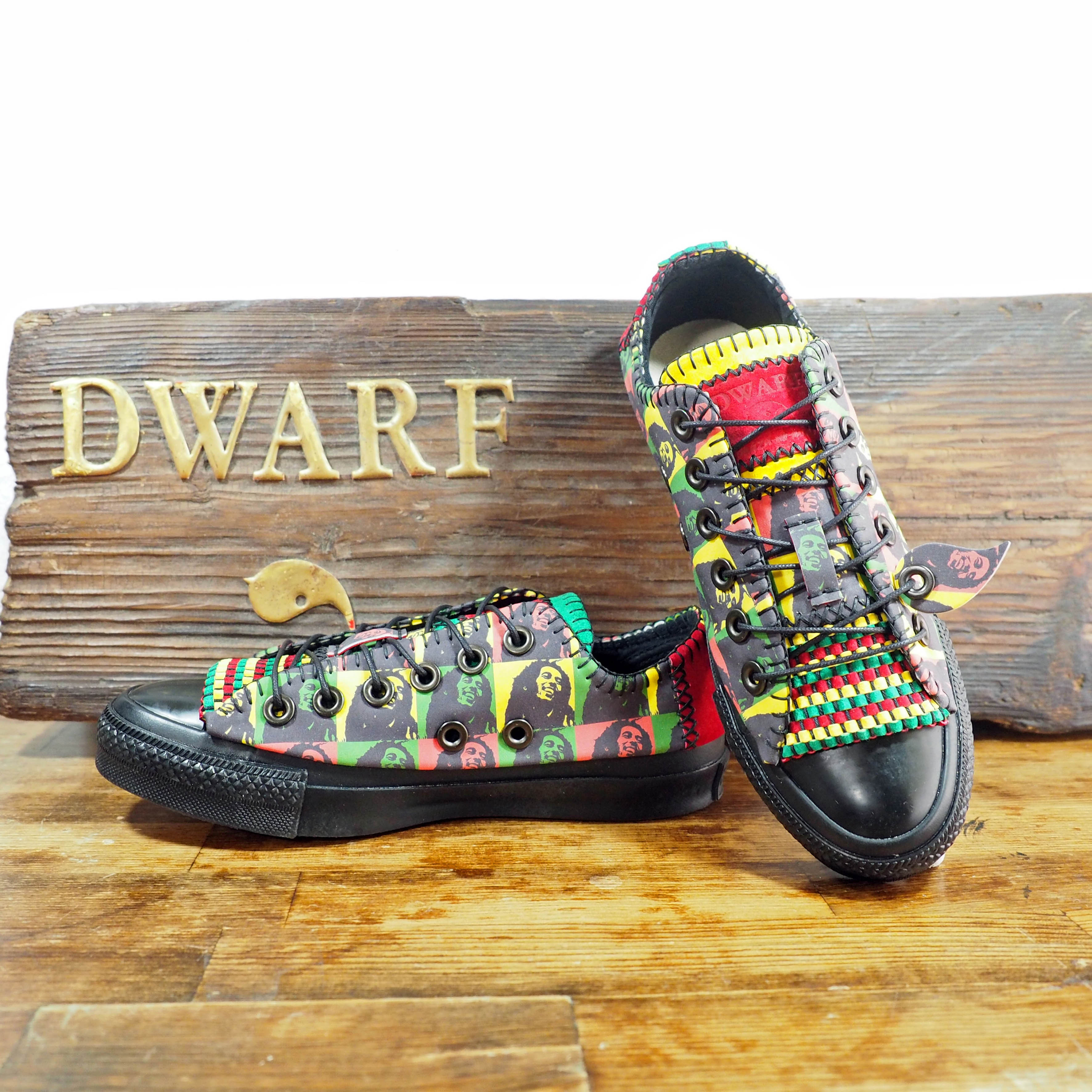 【受注制作】ラスタ織り革靴 LOW 黒ソール