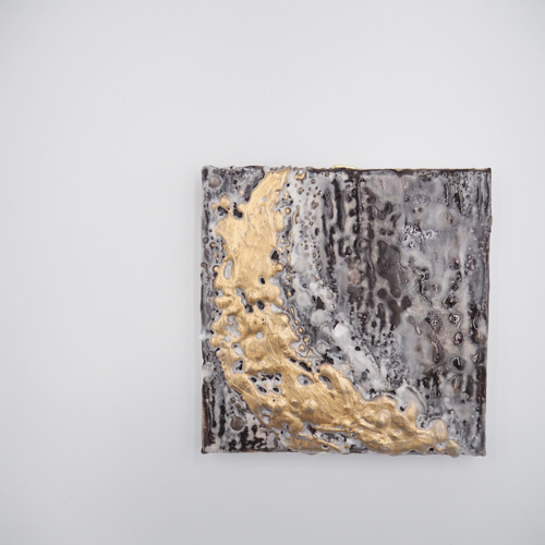 1 蝋で描いたテクスチャーアート モダンアート/ワックスアート/現代