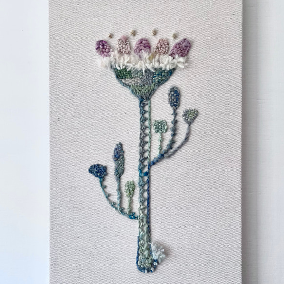 【一点もの】刺繍　ファブリックパネル　『Flower, l.』 6枚目の画像