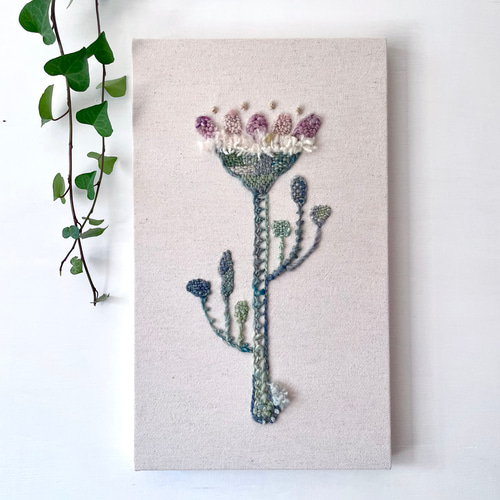 一点もの】刺繍 ファブリックパネル 『Flower, l.』 その他インテリア 