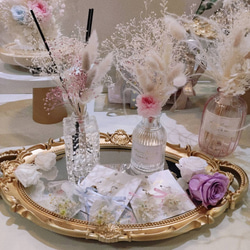 プリザーブドフラワーインテリア ミディアムブーケ 花瓶付き マジカルウォーター 有無 ハートの花瓶 6枚目の画像