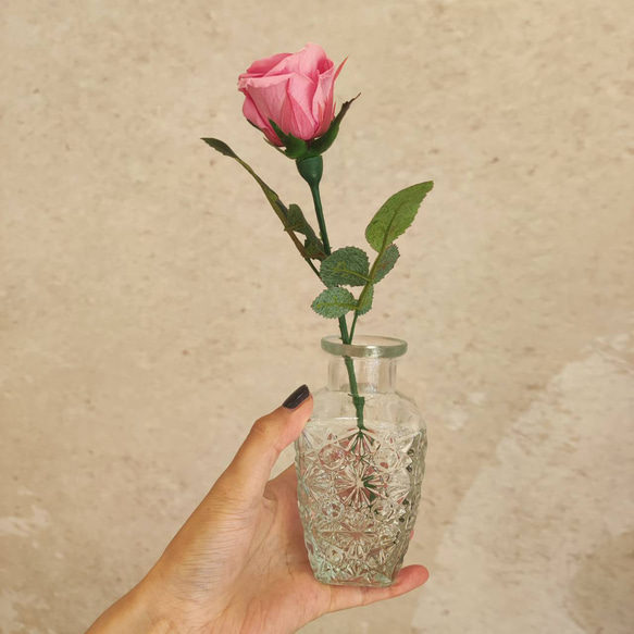 プリザーブドフラワーインテリア ミディアムブーケ 花瓶付き マジカルウォーター 有無 ハートの花瓶 9枚目の画像