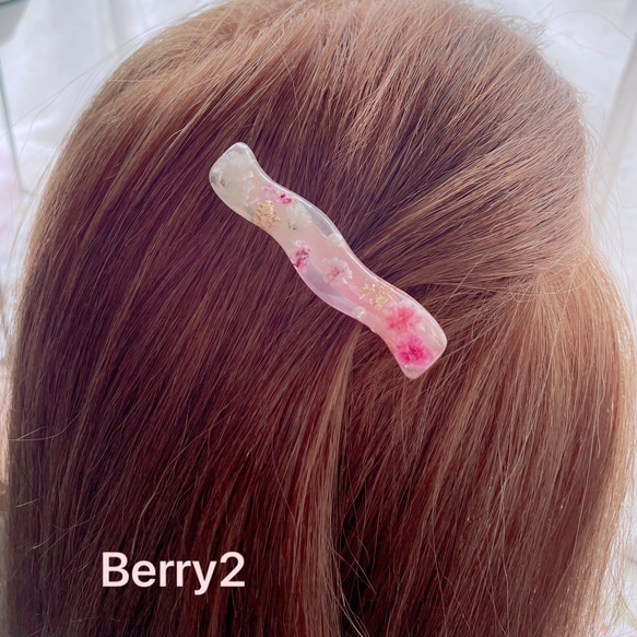 春色のヘアクリップ　2個セット　グラデーションピンク　送料無料 6枚目の画像