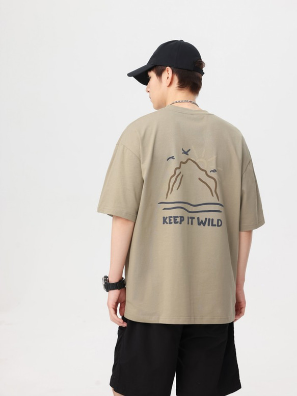 夏の新作メンズリゾート半袖コットンTシャツゆったりカジュアル W301 7枚目の画像