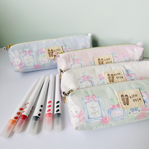 173⌘ ファスナーペンケース（メルヘンうさぎ） ペンケース 小物入れ  