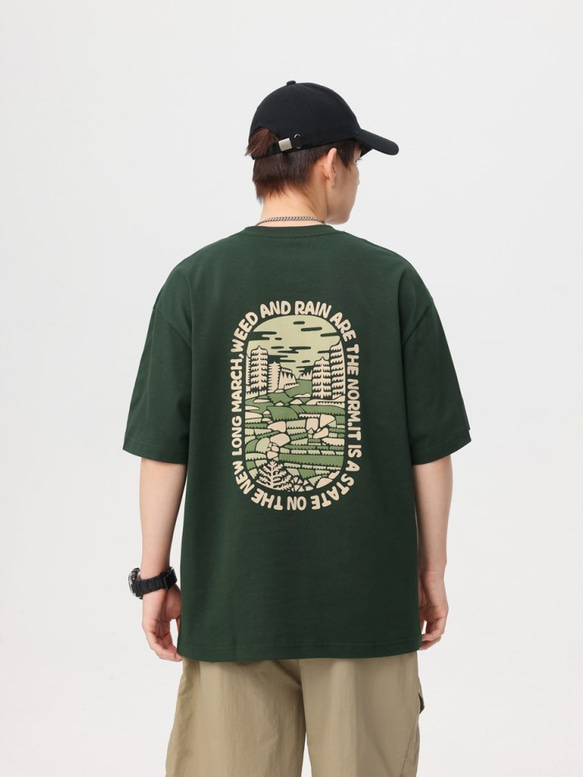 夏の新作メンズリゾート半袖コットンTシャツゆったりカジュアル W302 7枚目の画像