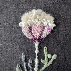 【一点もの】刺繍　ファブリックパネル　『Flower, n.』 3枚目の画像