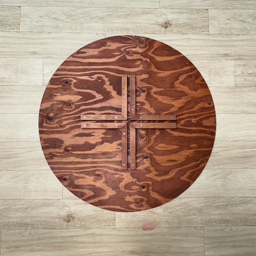 改良板【ダイニングテーブル／ペケ台】☆組み立て式☆円形テーブル