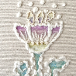 【一点もの】刺繍　ファブリックパネル　『Flower, p.』 3枚目の画像