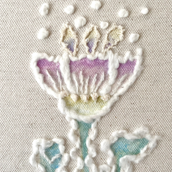 【一点もの】刺繍　ファブリックパネル　『Flower, p.』 3枚目の画像