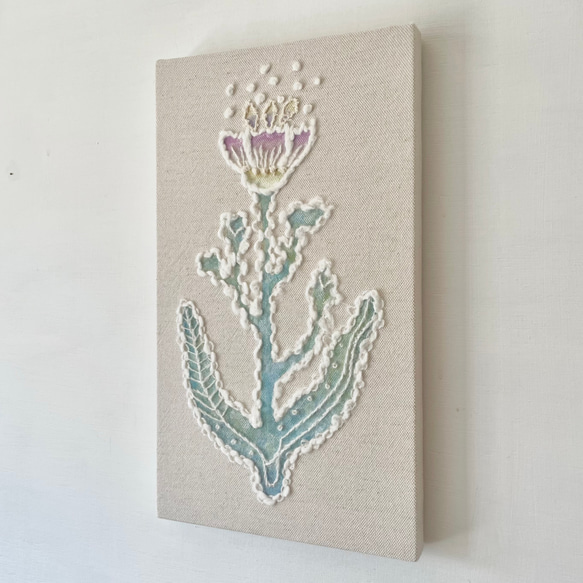 【一点もの】刺繍　ファブリックパネル　『Flower, p.』 7枚目の画像