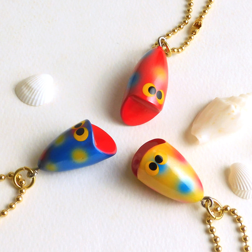 ルアーのキーホルダー (カラフルver) key holder of wooden lure