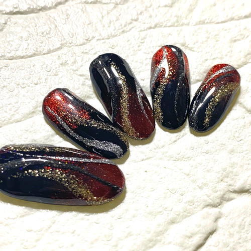 ネイルチップ オーダーネイル マグネットネイル ブラックネイル 新作⭐︎マグネットネイル/ブラックネイル/ダークカラーネイル/ライン