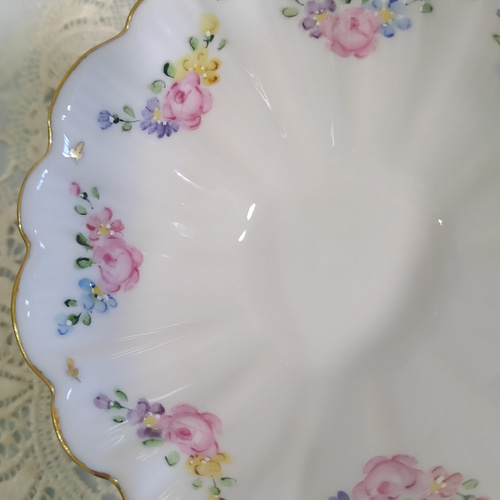 花柄スカラップ皿 枚セット 花柄スカラップ皿 枚セット