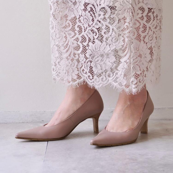 讓你的雙腿看起來更美麗★經典櫻花粉色尖頭高跟鞋★6.5厘米鞋跟★ 第5張的照片