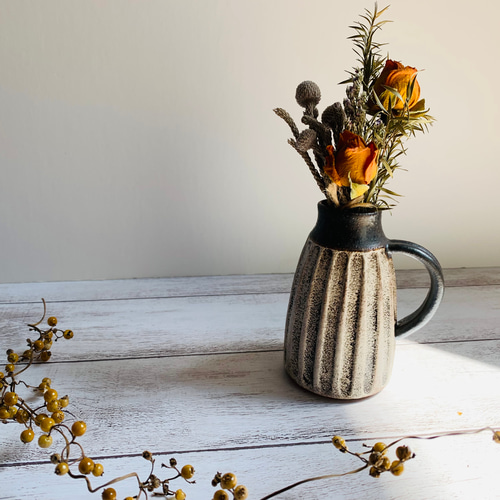 ヴィンテージ調一輪挿し（ドライフラワー付き） 一輪挿し・花瓶・花器