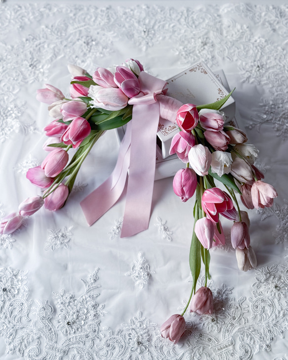 1点限りのチューリップのバレリーナブーケ／ウェディングブーケ ブーケ