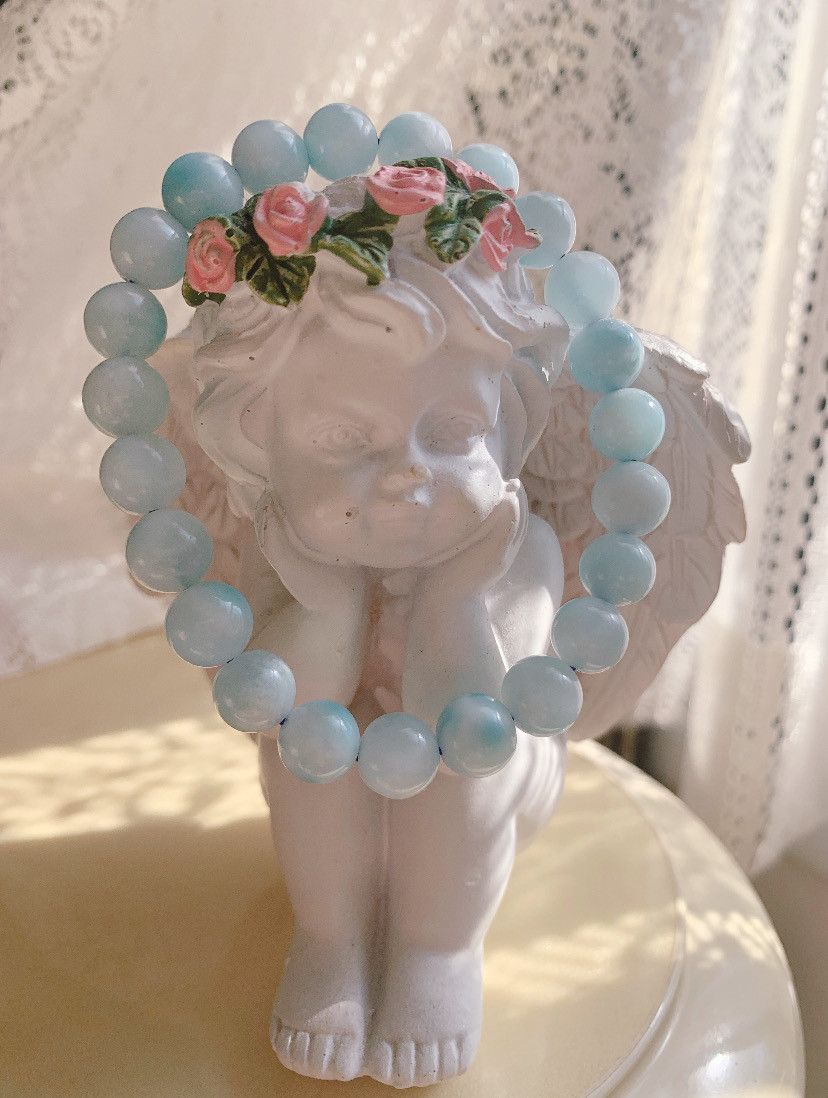 天然石 アイスラリマーのハッピーブレスレット