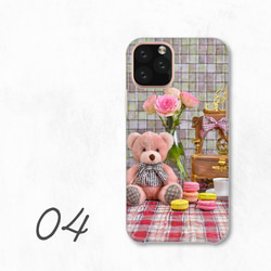 格紋泰迪熊家具玫瑰智慧型手機保護套相容於所有型號後背式硬殼 NLFT-HARD-a203 第6張的照片