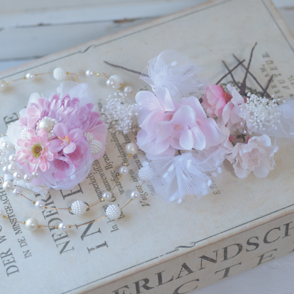 ヘアパーツ　髪飾り　[B-3]　ヘッドパーツ　ヘアコーム　ヘアアクセサリー　和装　振袖　ドレス　結婚式髪飾り