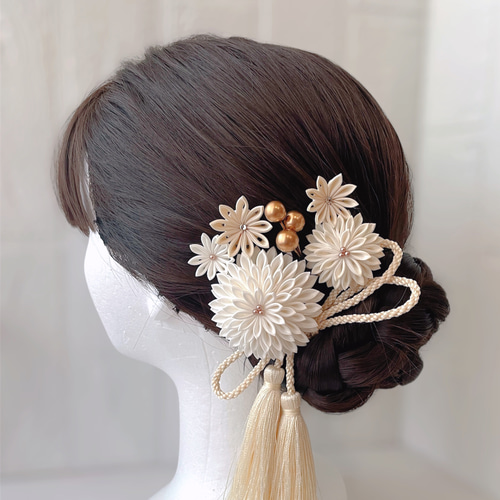 つまみ細工髪飾り成人式結婚式（白無垢） - ヘアアクセサリー買う
