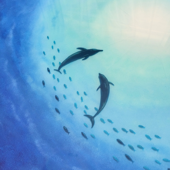 導く光（40×40cm）海レジン オーシャンアート レジンアート 5枚目の画像