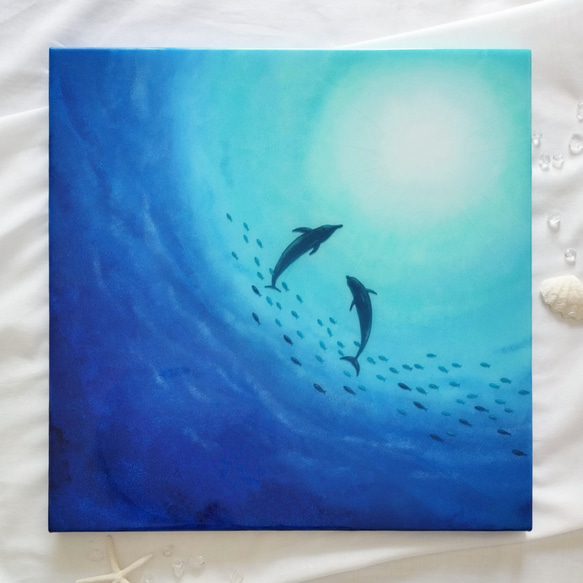 導く光（40×40cm）海レジン オーシャンアート レジンアート 1枚目の画像