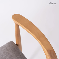 アッシュ材のアームチェア 【 ナチュラル : 座面2色 】北欧 スタイル 木製 無垢 ダイニング デスク チェア 椅子 7枚目の画像