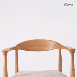 アッシュ材のアームチェア 【 ナチュラル : 座面2色 】北欧 スタイル 木製 無垢 ダイニング デスク チェア 椅子 11枚目の画像