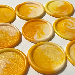 シーリングスタンプシール9枚セット : シャーベットカラー　サマーオレンジ 1枚目の画像