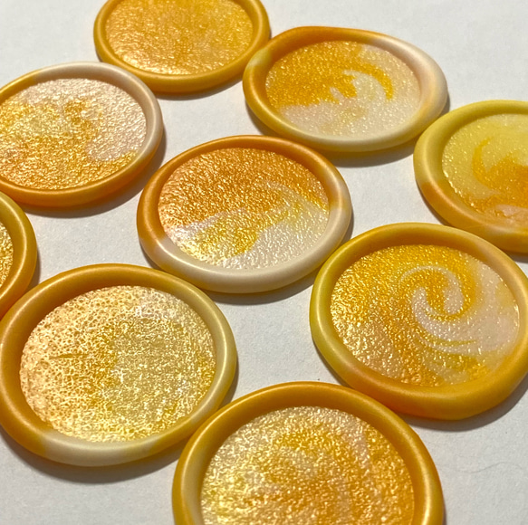 シーリングスタンプシール9枚セット : シャーベットカラー　サマーオレンジ 3枚目の画像