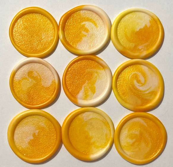シーリングスタンプシール9枚セット : シャーベットカラー　サマーオレンジ 2枚目の画像
