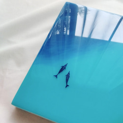 LOVERS―イルカ―（41×24cm）海レジン オーシャンアート レジンアート 3枚目の画像