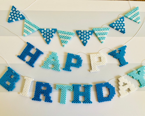 アイロンビーズ【HAPPYBIRTHDAY】ガーランド 雑貨・その他