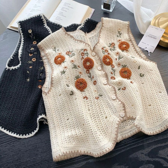 レディース ニット 春 ノースリーブ シンプル 毛糸 スーパーウォッシュ