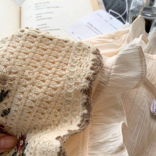 レディース ニット 春 ノースリーブ シンプル 毛糸 スーパーウォッシュ