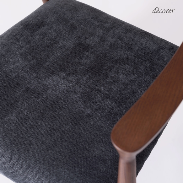 アッシュ材のアームチェア 【 ブラウン : 座面2色 】北欧 スタイル 木製 無垢 ダイニング デスク チェア 椅子 11枚目の画像