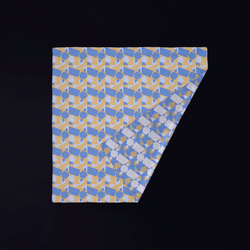 京の錦織　光峯錦織工房　錦織スカーフ　ORUORUシリーズ　ブルーイエロースカイブルー　 1枚目の画像
