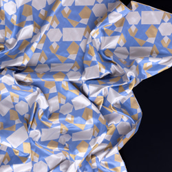 京の錦織　光峯錦織工房　錦織スカーフ　ORUORUシリーズ　ブルーイエロースカイブルー　 5枚目の画像