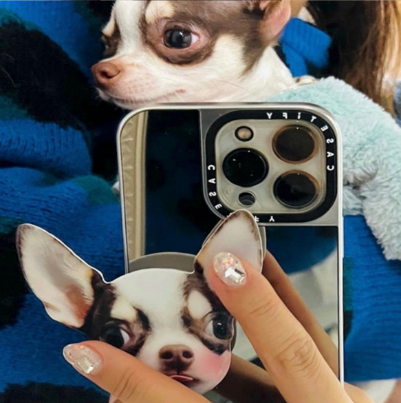 オーダーメイドグッズ お好きな写真で作れるオリジナル アクリル スマホグリップ スマホスタンド 子供 愛犬 ギフトオーナ 9枚目の画像