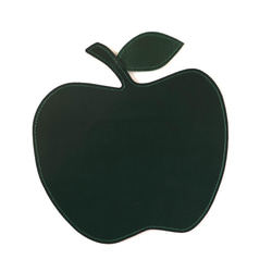 ＊リバーシブル＊りんごのマット・マウスパット[牛革：赤＊深緑] 3枚目の画像