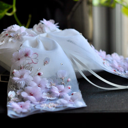 【新作　ラッピング無料】舞姫さくら　オートクチュール刺繡リングピロー 11枚目の画像