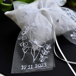 【新作　ラッピング無料】舞姫さくら　オートクチュール刺繡リングピロー 16枚目の画像