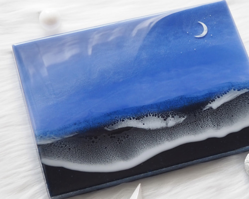 アウトレット40％OFF】月夜の海 03（30×21cm）海レジン