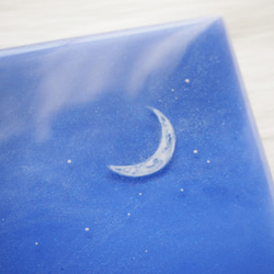 月夜の海 02（23×23cm）海レジン オーシャンアート レジンアート 3枚目の画像